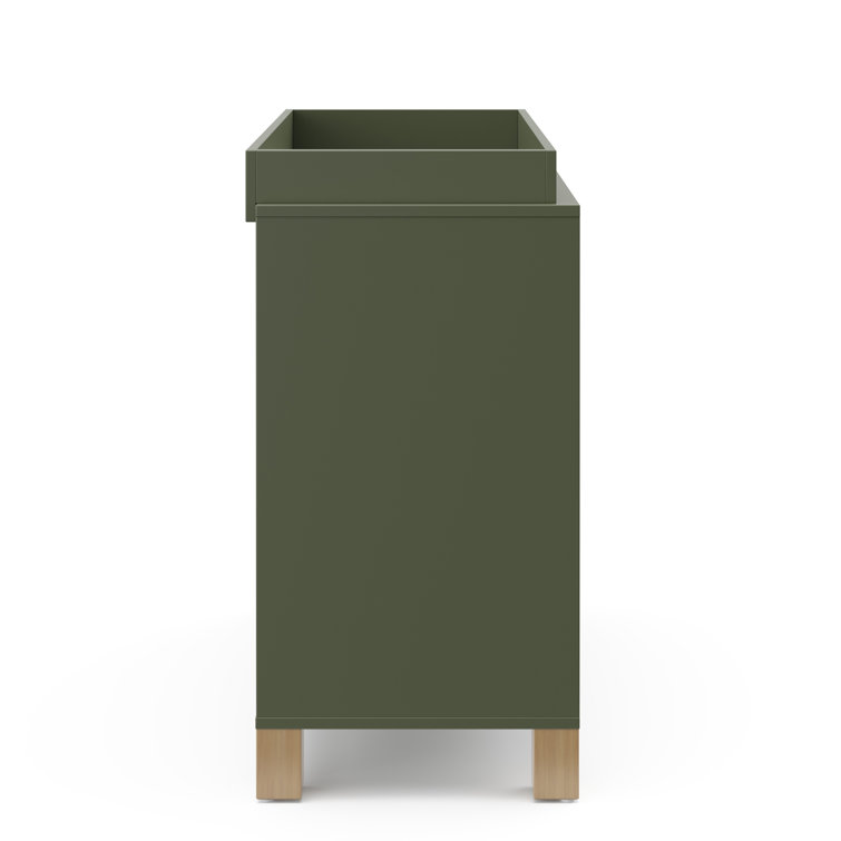 Olive and Driftwood 3-Drawer Nursery Dresser with Changing Topper
