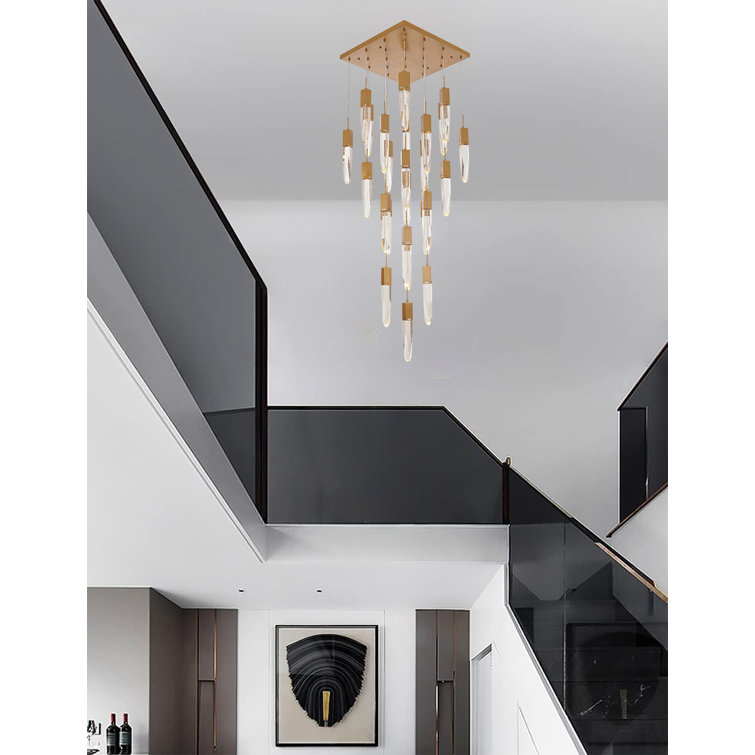 Aaleiah Black 27.5" Metal Chandelier with Iceberg Bubble Crystals