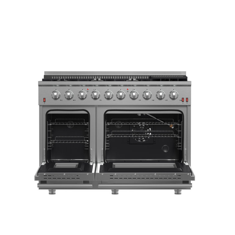 Galiano 48-inch Stainless Steel Dual-Fuel Range with Griddle