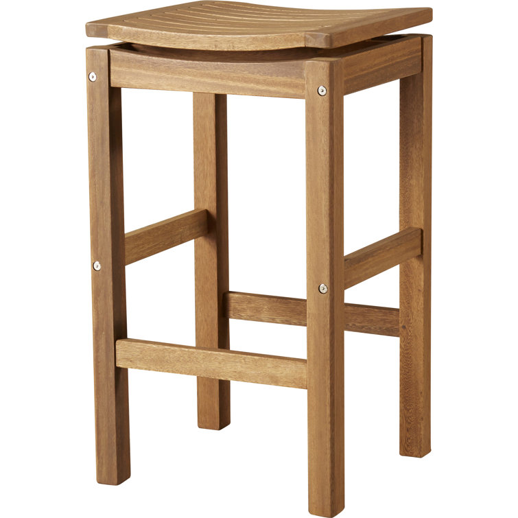 Classic Eucalyptus Brown Stain Bar Stool, Weather Resistant