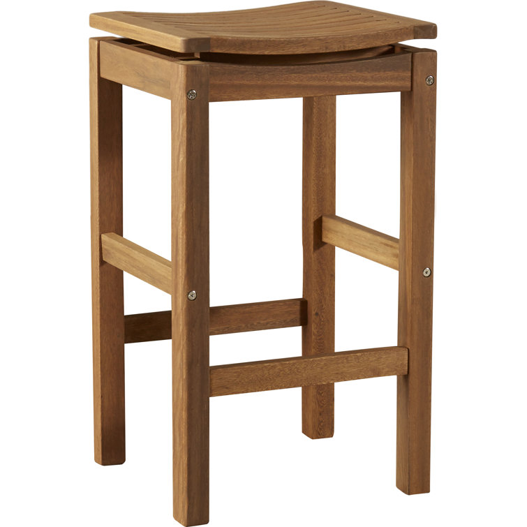 Classic Eucalyptus Brown Stain Bar Stool, Weather Resistant