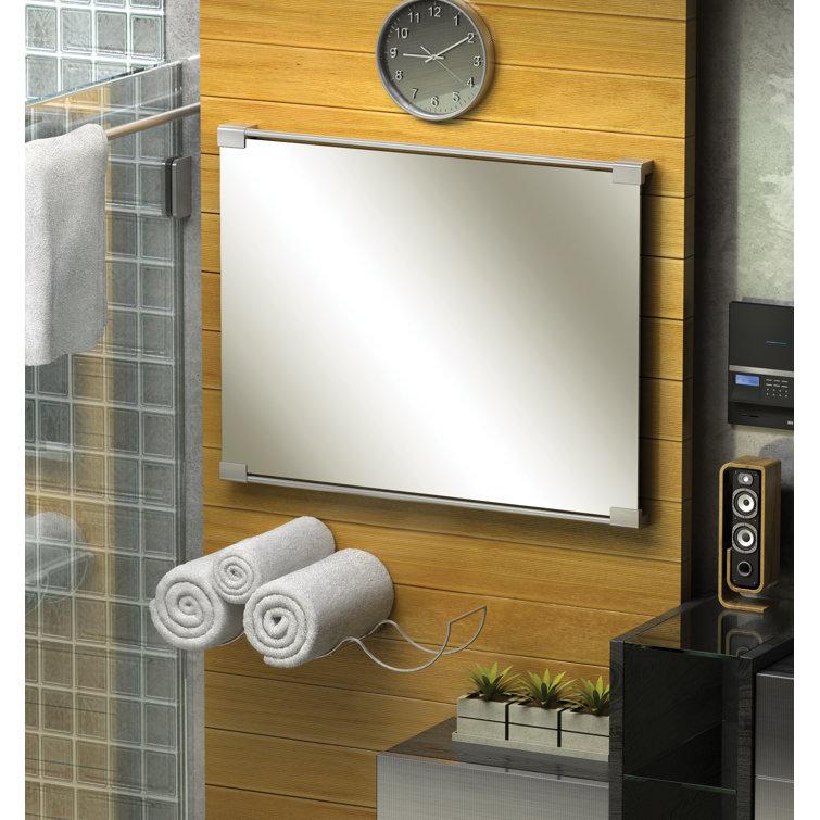 Sleek Rectangular Frameless Vanity Mirror in Brushed Brass