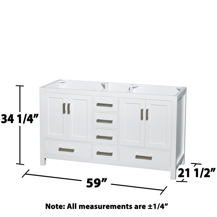 White Freestanding Double Vanity with Brushed Chrome Trim