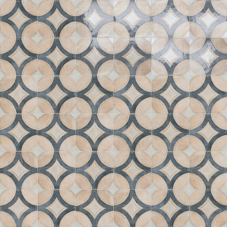 Circles Crema Matte Porcelain 8x8 Floor and Wall Tile