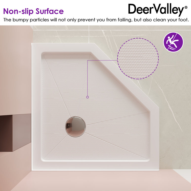 White 36" x 36" Neo-Angle Acrylic Shower Base