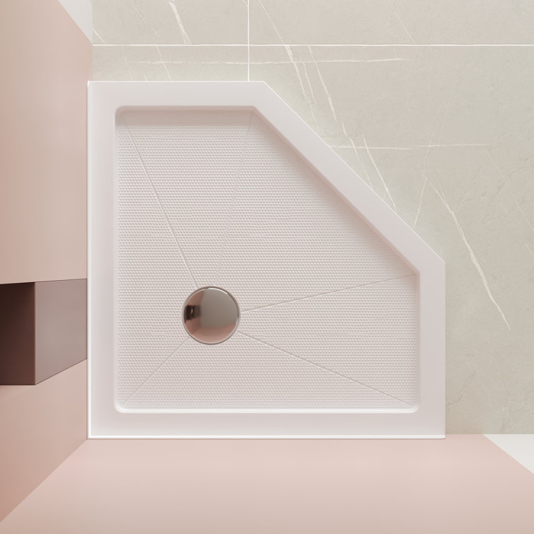 White 36" x 36" Neo-Angle Acrylic Shower Base