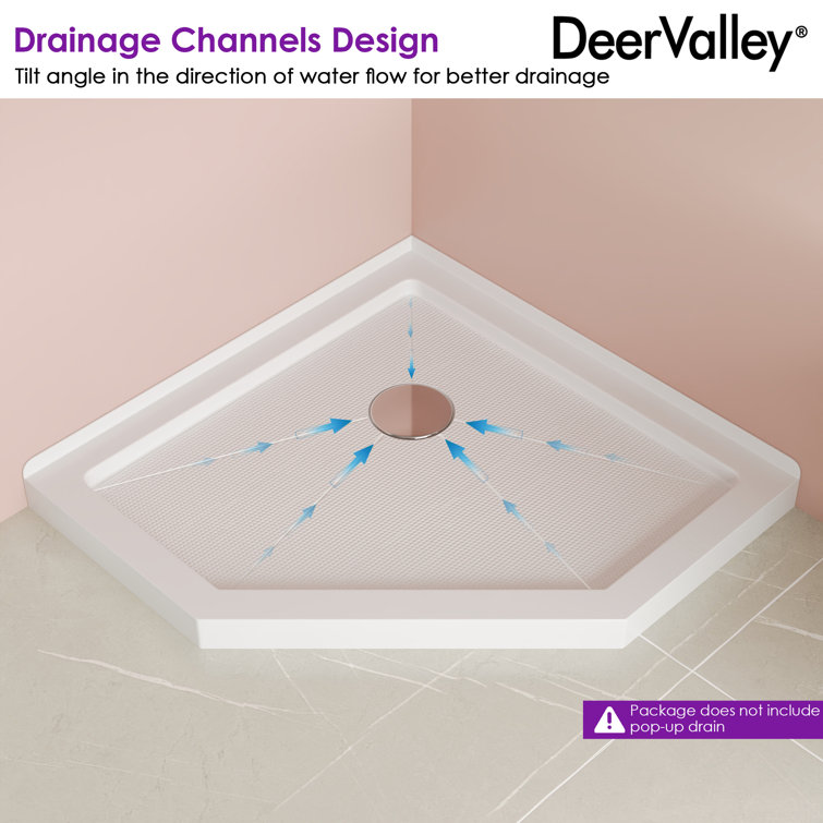 White 36" x 36" Neo-Angle Acrylic Shower Base
