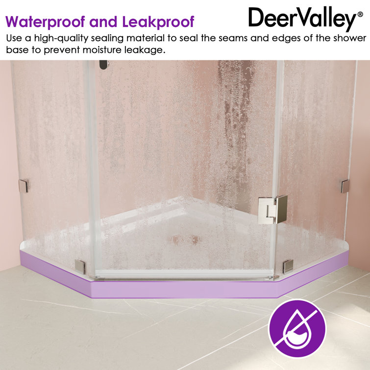 White 36" x 36" Neo-Angle Acrylic Shower Base