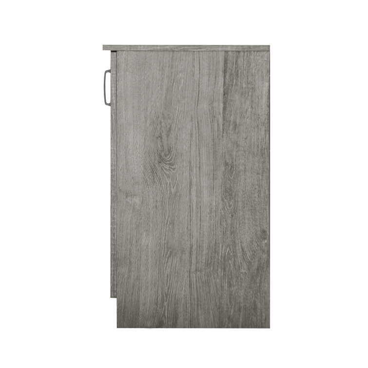 Gray Oak 3-Door Office Credenza with Adjustable Shelving