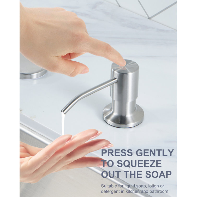 Brushed Nickel Stainless Steel Pull Down Kitchen Faucet with Soap Dispenser