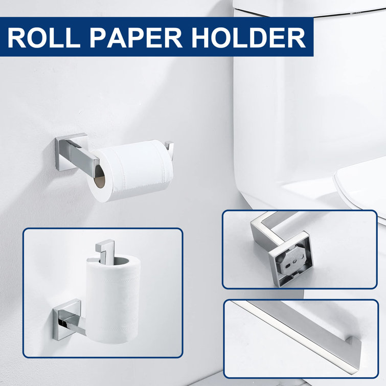 Polished Chrome 5-Piece Stainless Steel Bathroom Hardware Set