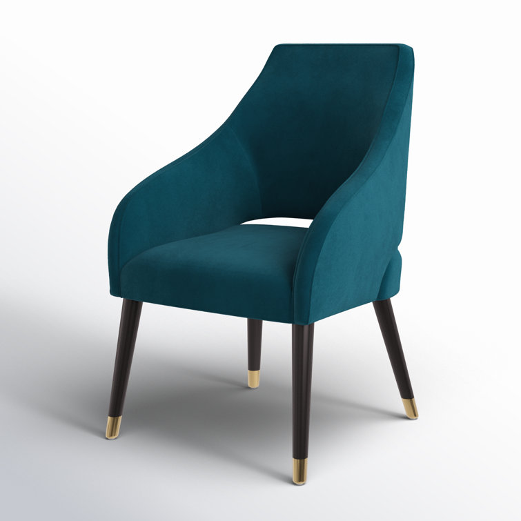 Vivianne Timeless Teal Tufted Upholstered Armchair with Poplar Wood Legs