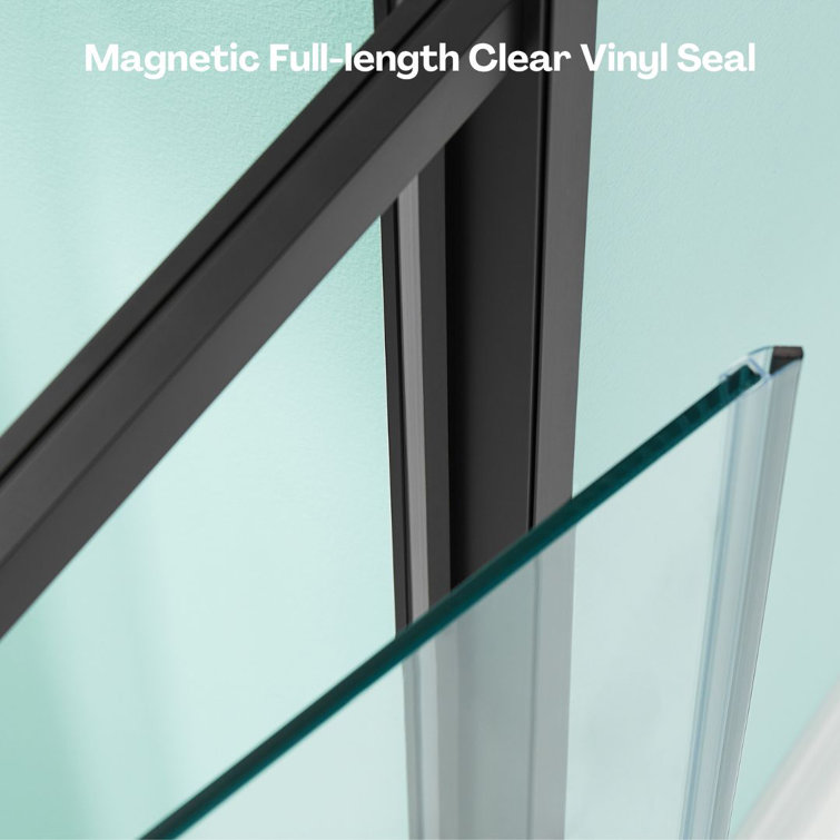 Matte Black 36'' x 72'' Pivot Shower Door with Clear Glass