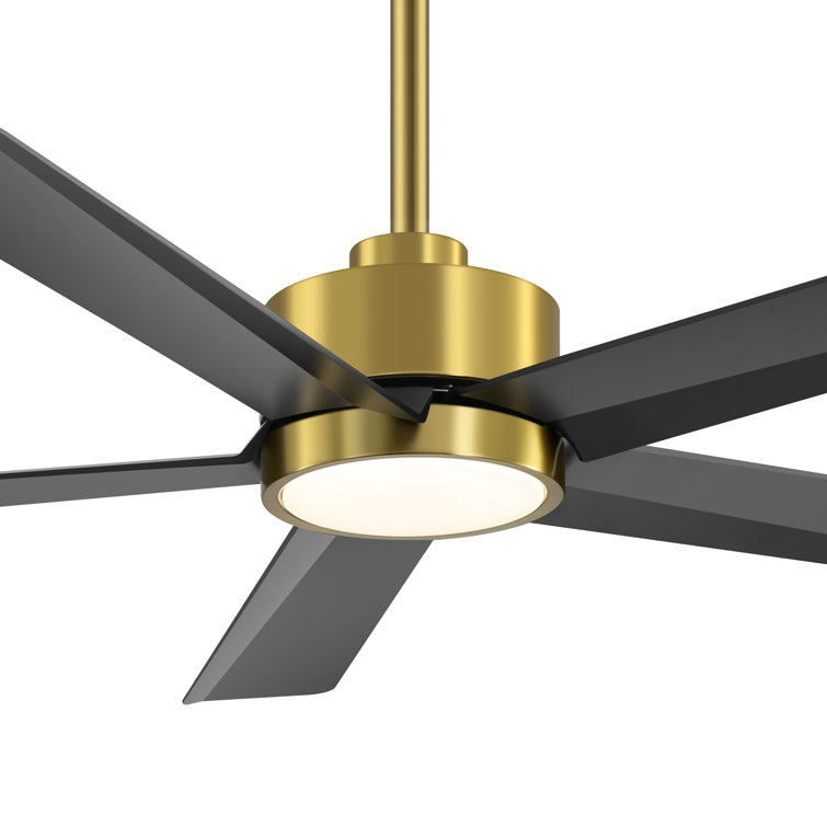 Ulker 52'' Black and Gold Ceiling Fan with LED Light and Remote
