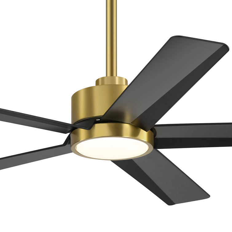 Ulker 52'' Black and Gold Ceiling Fan with LED Light and Remote