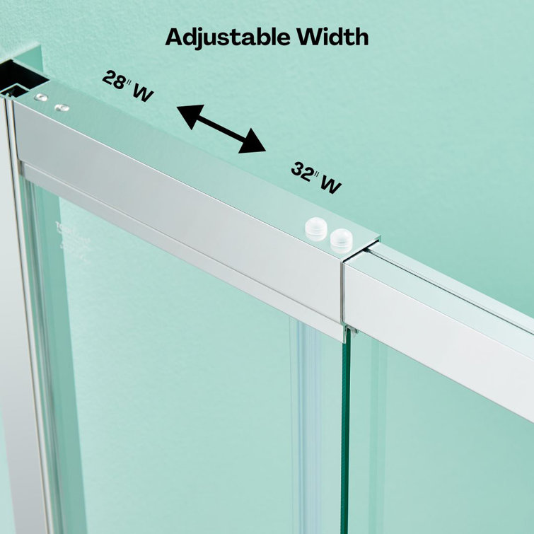 36'' W x 72'' H Clear Glass Pivot Shower Door with Chrome Frame