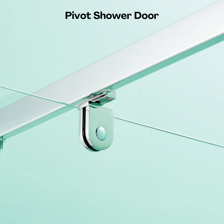 36'' W x 72'' H Clear Glass Pivot Shower Door with Chrome Frame