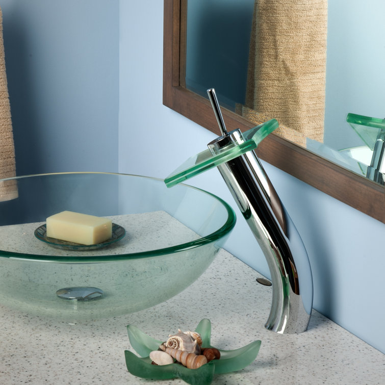 Novatto Squared Minimalist Chrome Waterfall Vessel Faucet
