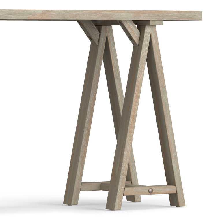 Distressed Gray 50" Wood Rectangular Console Table
