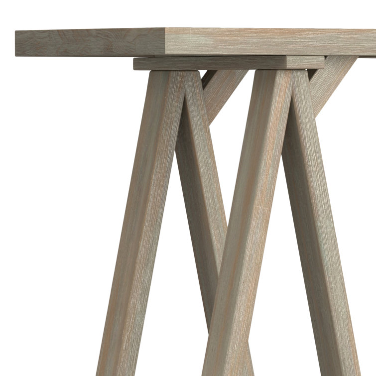 Distressed Gray 50" Wood Rectangular Console Table
