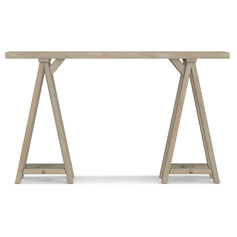 Distressed Gray 50" Wood Rectangular Console Table