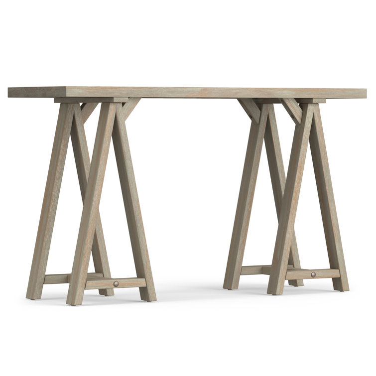 Distressed Gray 50" Wood Rectangular Console Table