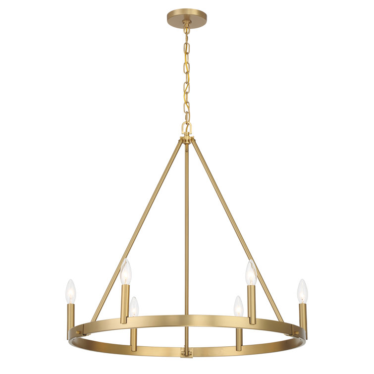 Gilliam Vintage Brass 6-Light Steel Chandelier