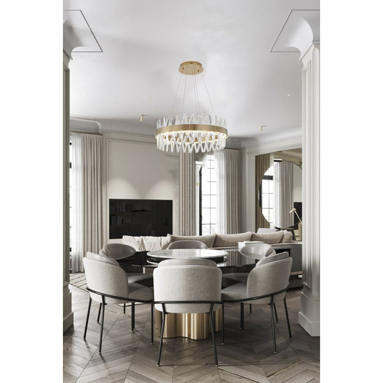 26" Chrome and Crystal LED Chandelier