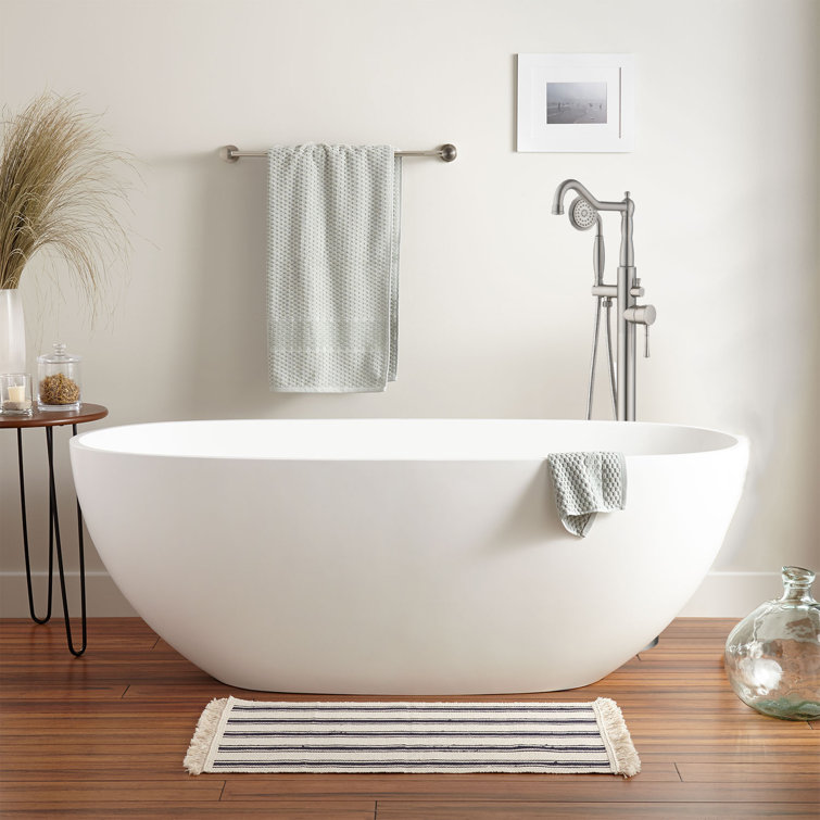 Brushed Nickel Freestanding Tub Faucet with Hand Shower