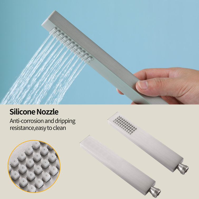 Brushed Nickel Freestanding Tub Faucet with Hand Shower