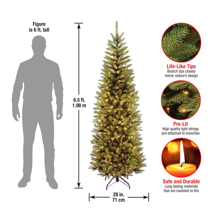 6.5' Green Fir Christmas Tree with White Lights