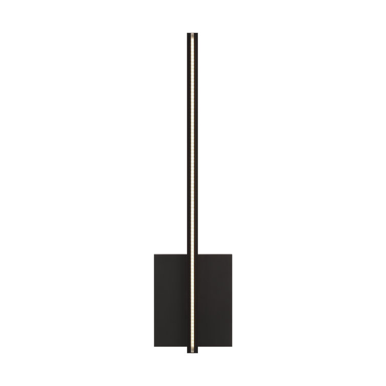 Slim Vertical Matte Black LED Wall Sconce with Acrylic Shade