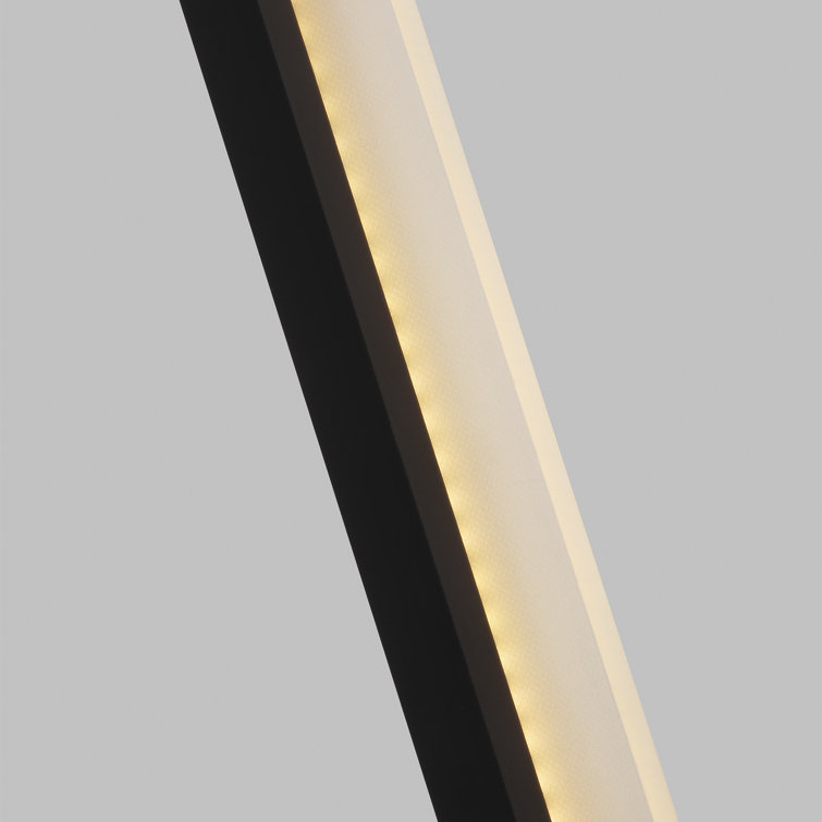 Slim Vertical Matte Black LED Wall Sconce with Acrylic Shade