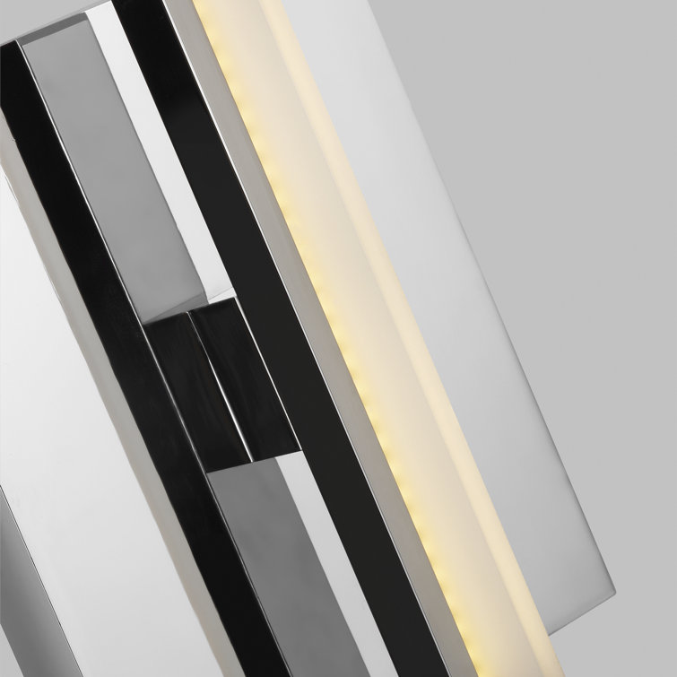Kenway Chrome 1-Light LED Acrylic Shade Sconce, Dimmable