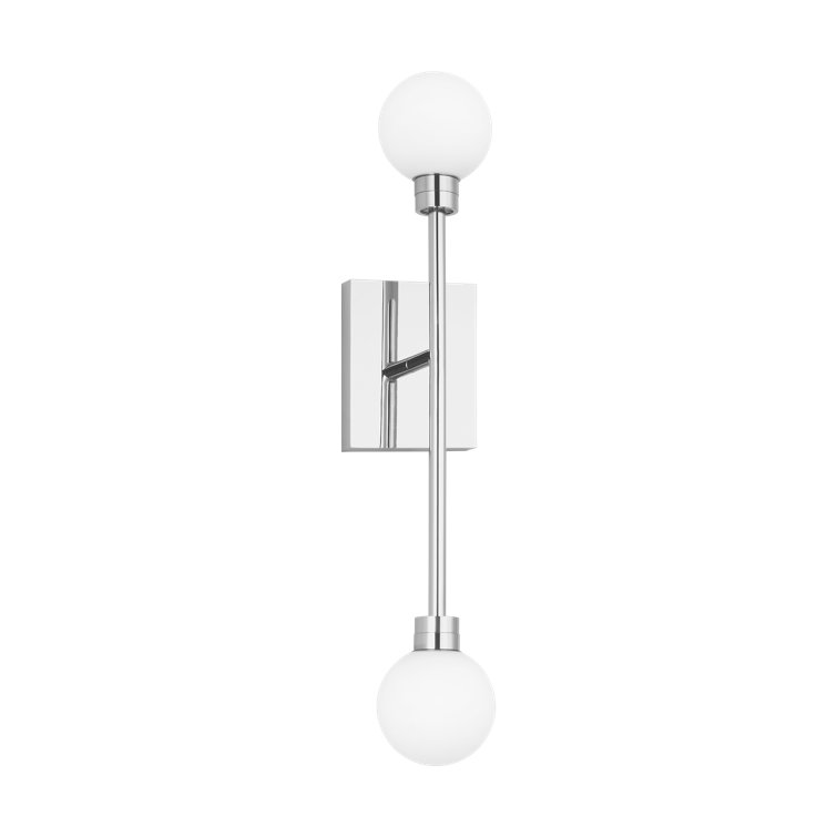 Polished Nickel Dual Globe LED Wall Sconce