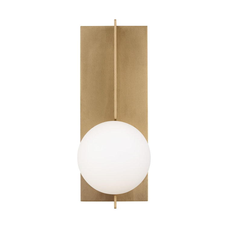 Antique Brass and Glass Dimmable Wall Sconce
