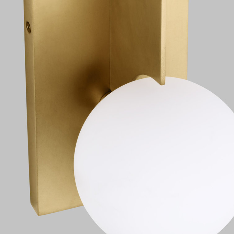 Antique Brass and Glass Dimmable Wall Sconce
