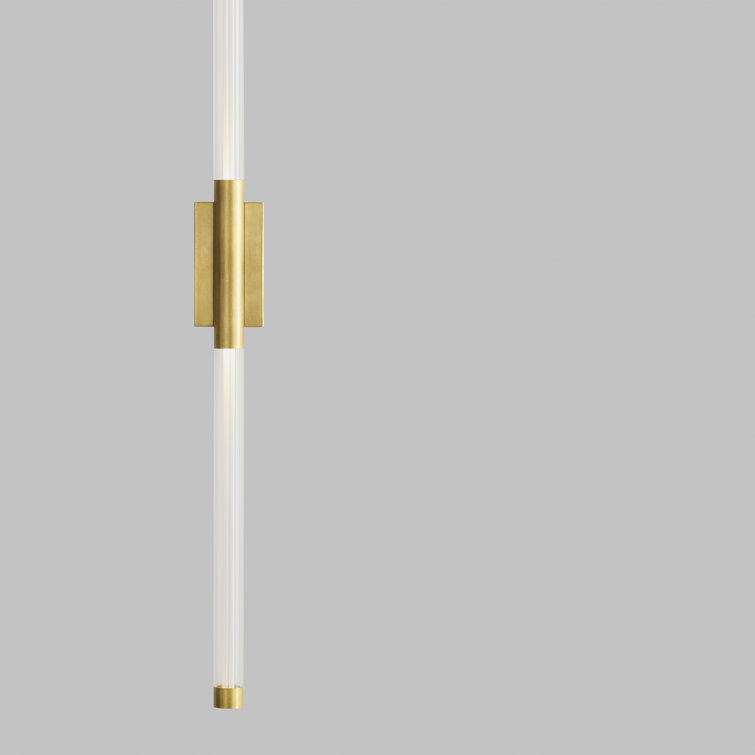 Natural Brass LED Wall Sconce with Clear Glass Shade