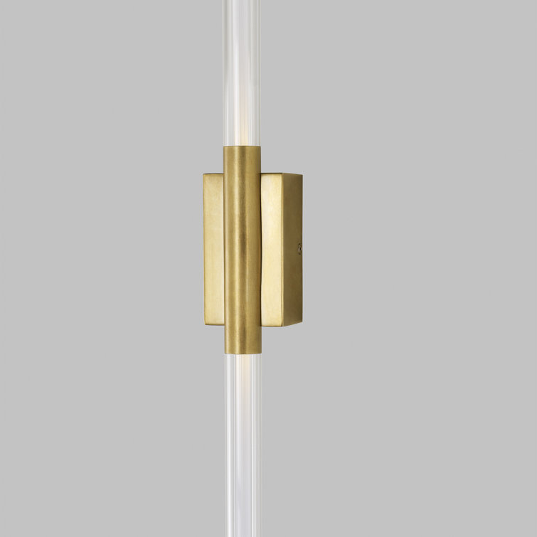 Natural Brass LED Wall Sconce with Clear Glass Shade