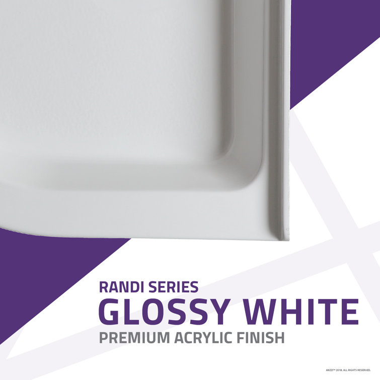 Randi 36'' White Acrylic Double Threshold Shower Base