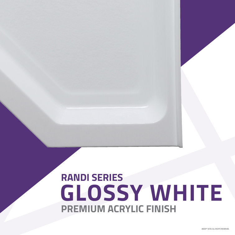 Randi 36'' White Acrylic Neo-Angle Shower Base
