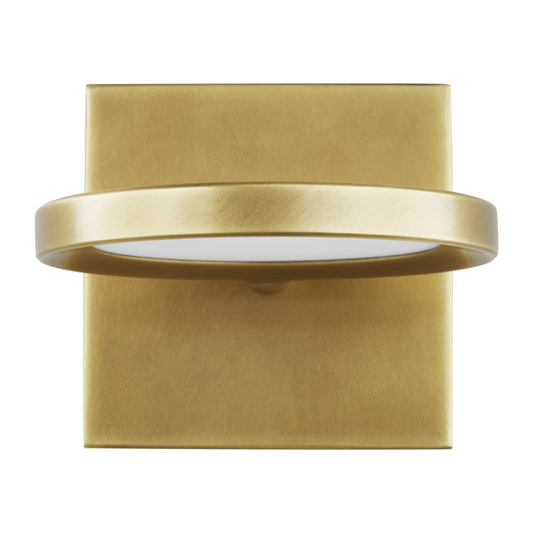 Modern Brass Dimmable LED Wall Sconce with Acrylic Shade