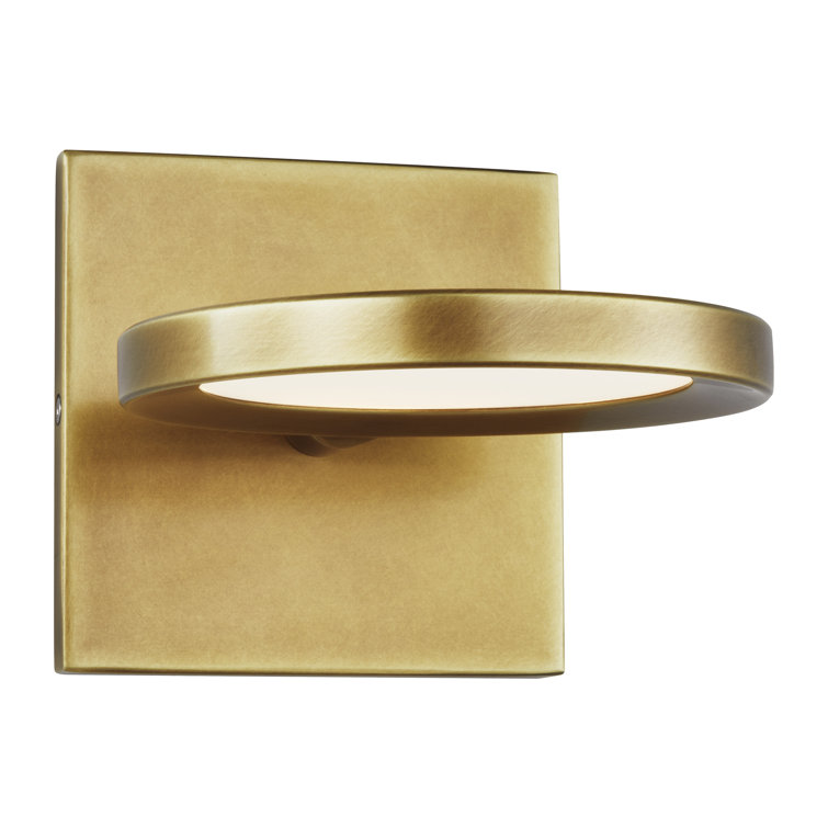 Modern Brass Dimmable LED Wall Sconce with Acrylic Shade