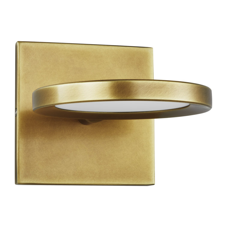Modern Brass Dimmable LED Wall Sconce with Acrylic Shade