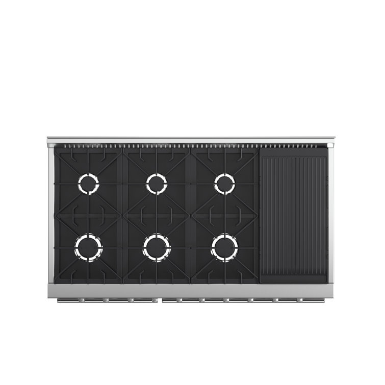 Galiano 48-inch Stainless Steel Dual-Fuel Range with Griddle