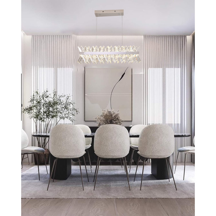 Bethel 34" Chrome Crystal LED Chandelier with Adjustable Cord