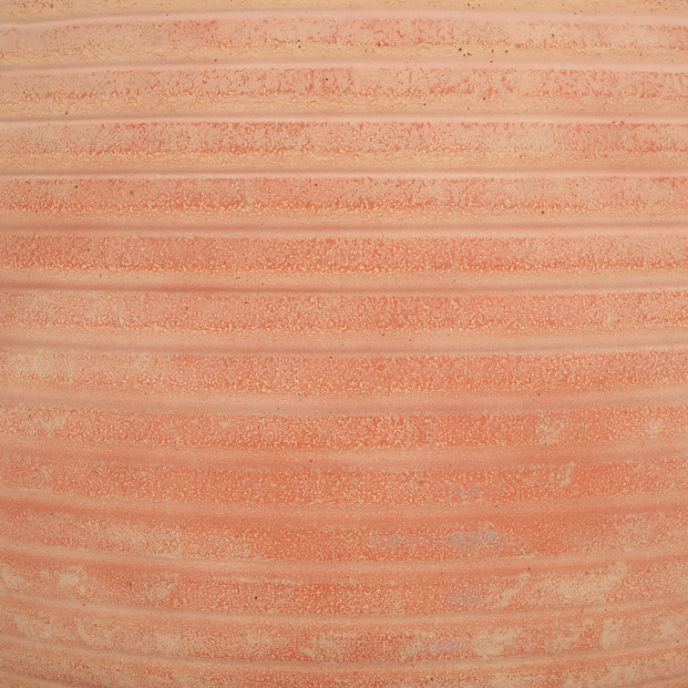 Terracotta Ribbed Round Ficonstone and Cement Planter Pot
