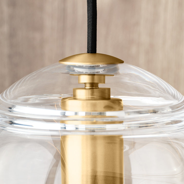 Sedona Aged Brass 4-Light LED Chandelier with Clear Glass Globe
