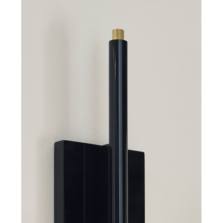 Crosby Medium Dimmable LED Wall Sconce in Glossy Black and Natural Brass