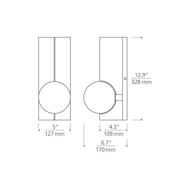 Orbel Geometric Matte Black Wall Sconce with Frosted Glass Shade